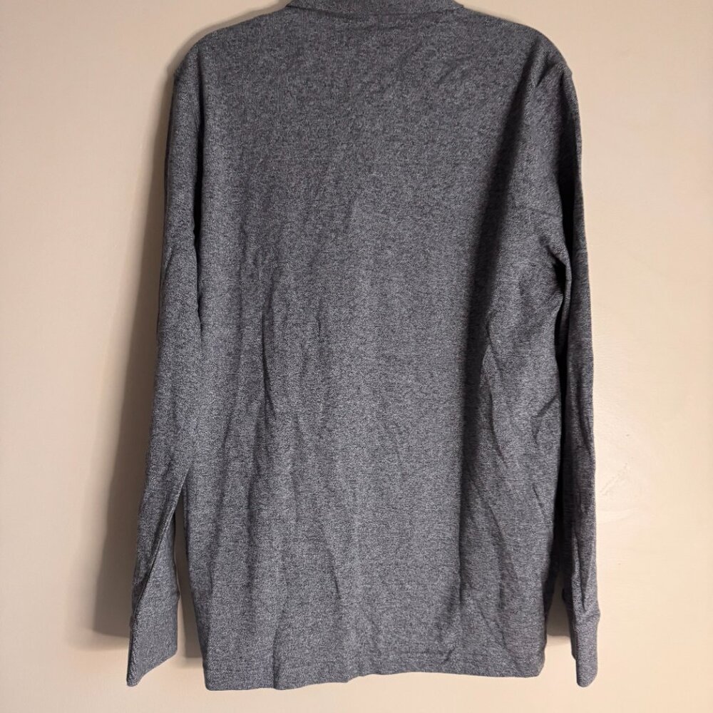 Massimo Dutti 100% Cotton XL Gray Long Sleeve Button Polo Shirt Business Career - Picture 2 of 9
